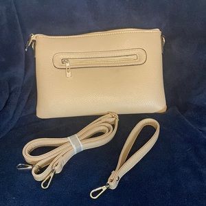 NWOT gorgeous tan crossbody/  clutch